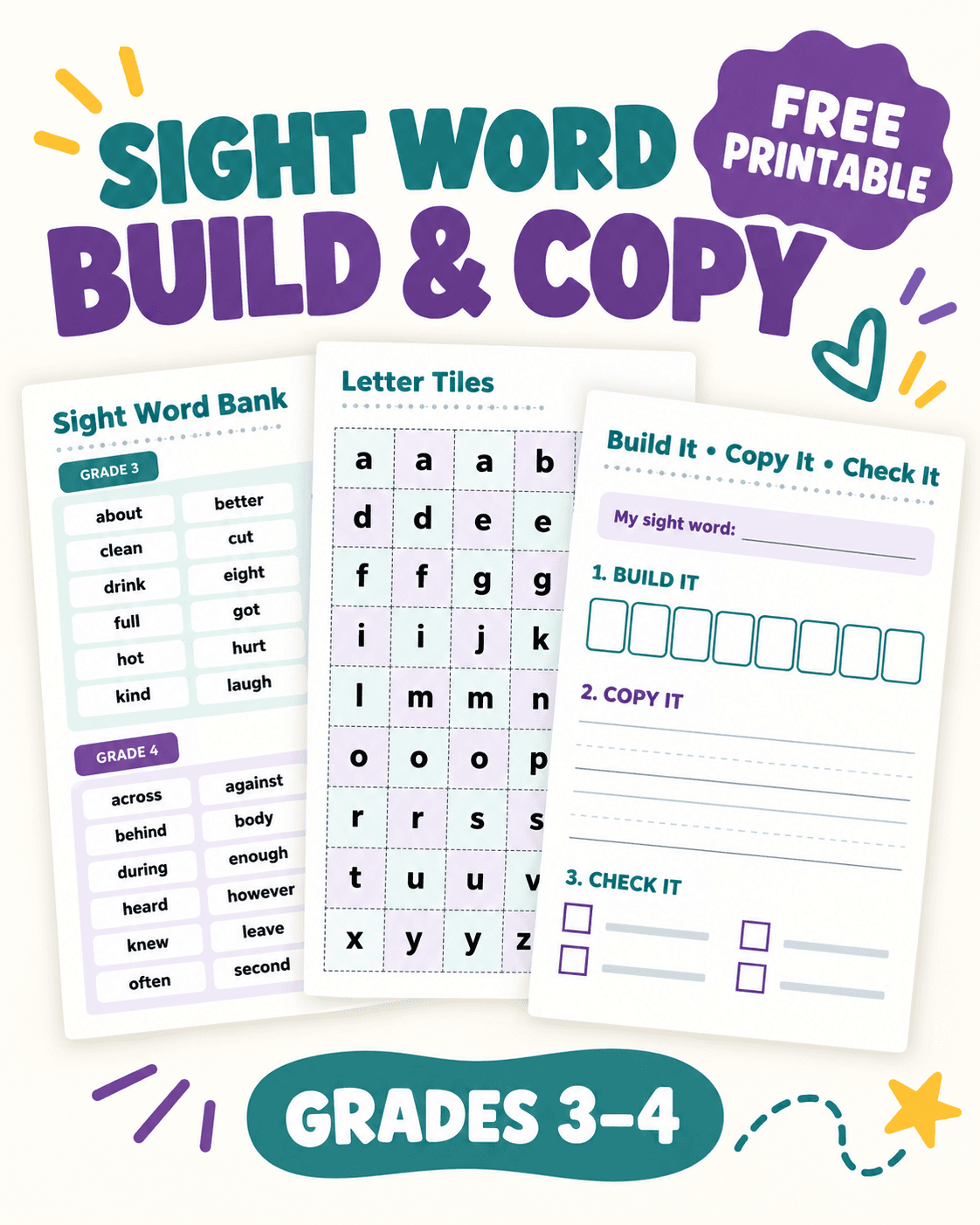 Sight Word Build & Copy