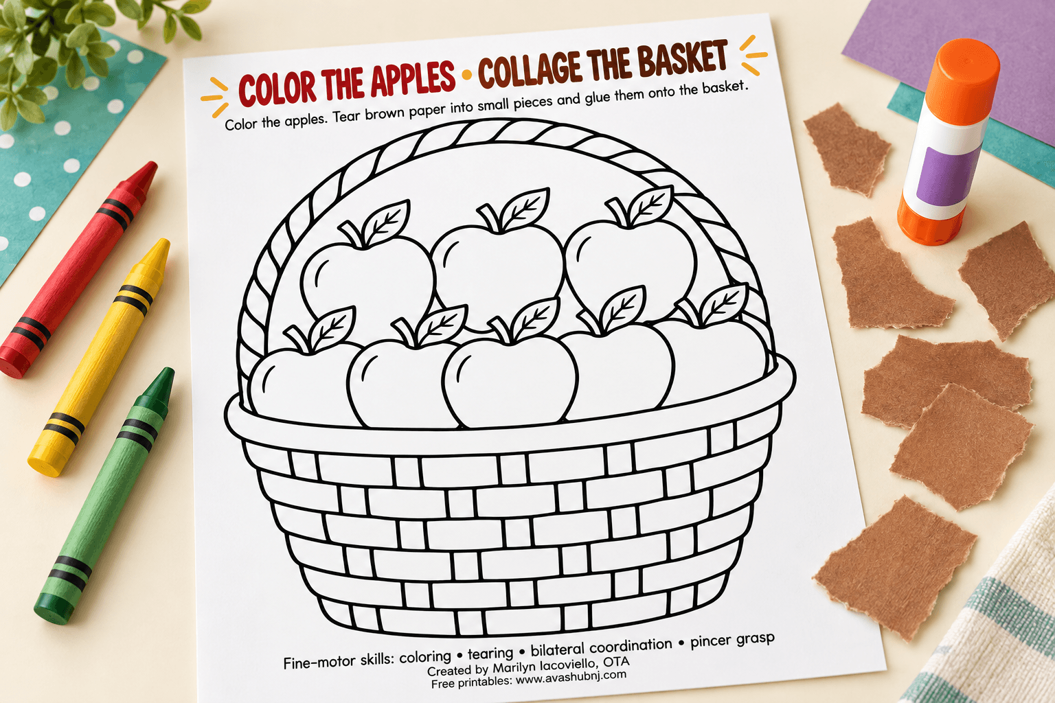 Apple Basket Fine-Motor Activity